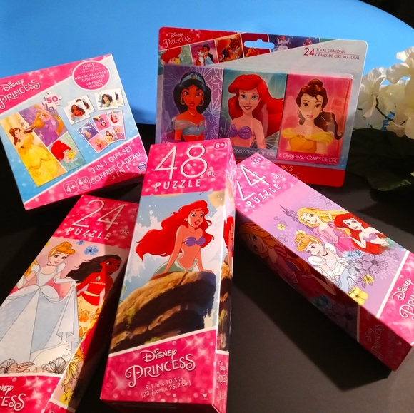 5PC Disney Princess Puzzles and More Set